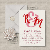 Handgetekende Ampersand Initialen bruiloft Kaart