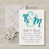 Handgetekende Ampersand Initialen bruiloft Kaart