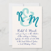 Handgetekende Ampersand Initialen bruiloft Kaart (Voorkant)