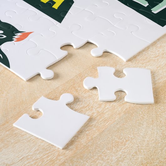 Handgetekende Australische attracties, typografie  Legpuzzel (Zijkant)