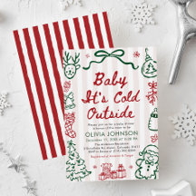 Handgetekende Baby Het Is Koud Buiten Baby Shower