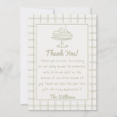 Handgetekende Baby in het ovenbrood Baby shower Bedankkaart (Voorkant)