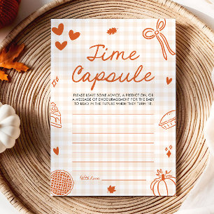 Handgetekende baby shower-tijdscapsule-game voor h kaart