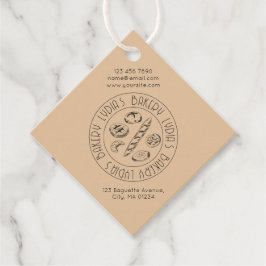 Handgetekende bakkerij bedankjes labels