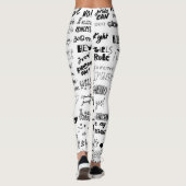 Handgetekende belettering, typografie doodle colle leggings (Achterkant)