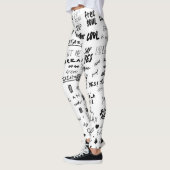 Handgetekende belettering, typografie doodle colle leggings (Links)