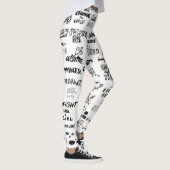 Handgetekende belettering, typografie doodle colle leggings (Rechts)