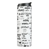 Handgetekende belettering, typografie doodle colle thermosbeker (Gedraaid links)