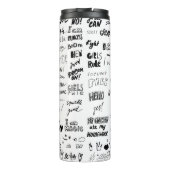 Handgetekende belettering, typografie doodle colle thermosbeker (Achterkant)