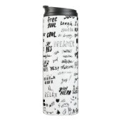 Handgetekende belettering, typografie doodle colle thermosbeker (Geroteerd rechts)