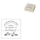 Handgetekende bergen Elegant retouradres Rubberstempel (Gestempeld)