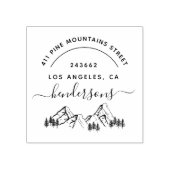 Handgetekende bergen Elegant retouradres Rubberstempel (Afrduk)