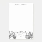 Handgetekende bergen voor aantekeningen lijst post-it® notes (Voorkant)