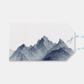 Handgetekende berglandschap in minimalistische sti cadeaulabel (Voorkant (Horizontaal))