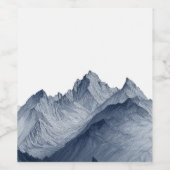 Handgetekende berglandschap in minimalistische sti wijn etiket (Enkel label)