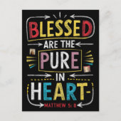 Handgetekende Bijbelvers: Gezegend Zuiver Hart Briefkaart (Voorkant)
