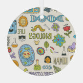 Handgetekende biologie, illustratie glas ornament (Achterkant)