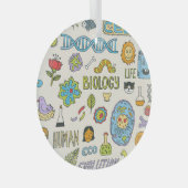 Handgetekende biologie, illustratie glas ornament (Voorkant Rechts)