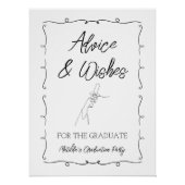 Handgetekende Black&White Afstuderen Advies & Wens Perfect Poster (Voorkant)