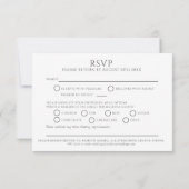 Handgetekende bladmonogram donkergrijze RSVP-bruil RSVP Kaartje (Achterkant)
