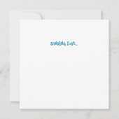 Handgetekende blauwe en roze tulpen geïnspireerd o kaart (Achterkant)