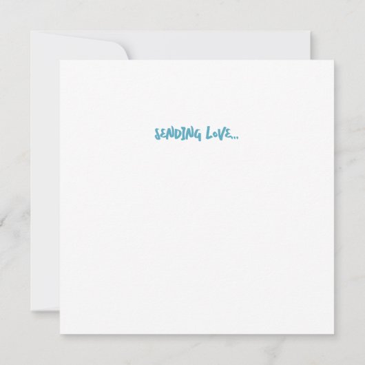 Handgetekende blauwe en roze tulpen geïnspireerd o kaart (Achterkant)