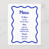 Handgetekende Blauwe golvende Rand Vrijgezellenfee (Voorkant)