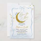 Handgetekende blauwe koket over het Baby shower Kaart (Voorkant)