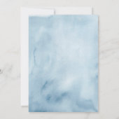 Handgetekende blauwe koket over het Baby shower Kaart (Achterkant)