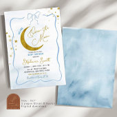 Handgetekende blauwe koket over het Baby shower Kaart