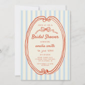 Handgetekende Blauwe strepen Eigenzinnig Vrijgezel Kaart (Voorkant)