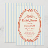 Handgetekende Blauwe strepen Eigenzinnig Vrijgezel Kaart (Voorkant / Achterkant)