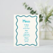 Handgetekende Blauwgroen Wavy Border Vrijgezellenf (Staand voorkant)