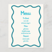 Handgetekende Blauwgroen Wavy Border Vrijgezellenf (Voorkant)