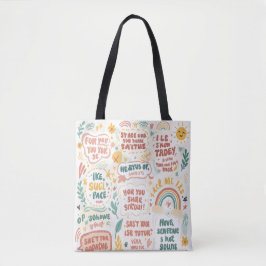 Handgetekende blijdschap: positieve doedel Prints Tote Bag