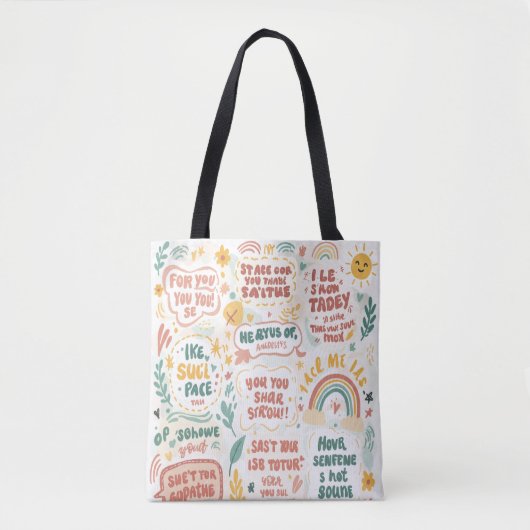 Handgetekende blijdschap: positieve doedel Prints Tote Bag (Voorkant)