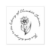 Handgetekende Bloem Aangepaste Naam Handschrift Bo Zelfinktende Stempel (Design)