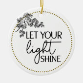 Handgetekende bloembloem laat je licht schijnen keramisch ornament (Voorkant)