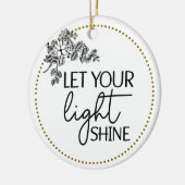 Handgetekende bloembloem laat je licht schijnen keramisch ornament (Links)