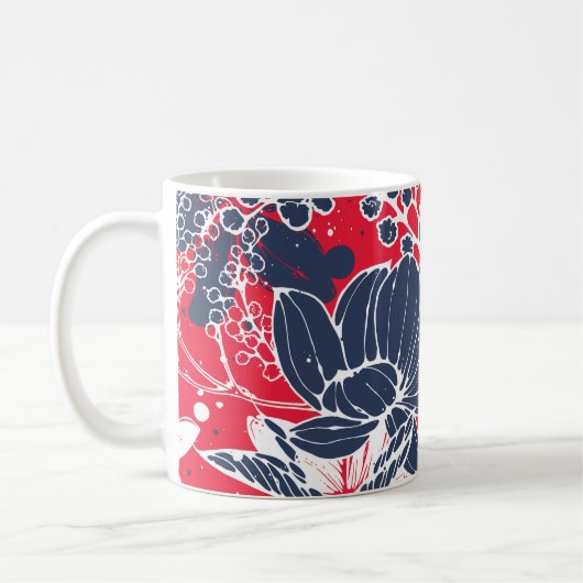  handgetekende bloemen, elegant dessin. koffiemok (Links)