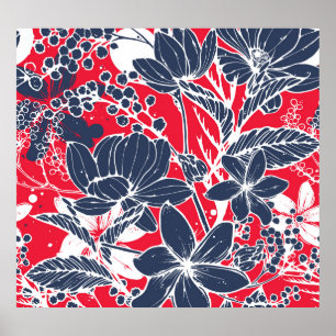  handgetekende bloemen, elegant dessin. poster