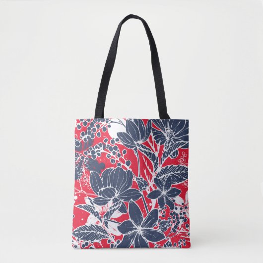  handgetekende bloemen, elegant dessin. tote bag (Voorkant)