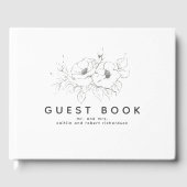 Handgetekende bloemen Elegant Modern Gastenboek (Voorkant)