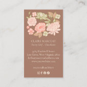 Handgetekende Bloemen & Foliage Elegante Line Art  Visitekaartje (Achterkant)