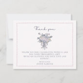 Handgetekende bloemen, gestippeld lijst Bedankt ka Kaart (Voorkant)