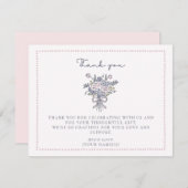 Handgetekende bloemen, gestippeld lijst Bedankt ka Kaart (Voorkant / Achterkant)