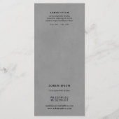 handgetekende bloemen, grijze bloemmenu of prijsli menu (Achterkant)