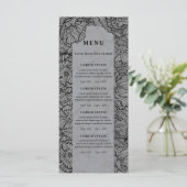 handgetekende bloemen, grijze bloemmenu of prijsli menu (Staand voorkant)