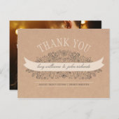 Handgetekende bloemen | Rustieke Bloemen Dank u Briefkaart (Voorkant / Achterkant)