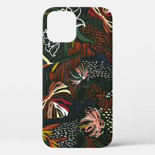 Handgetekende bloemen, tropisch palmbos. Case-Mate iPhone case